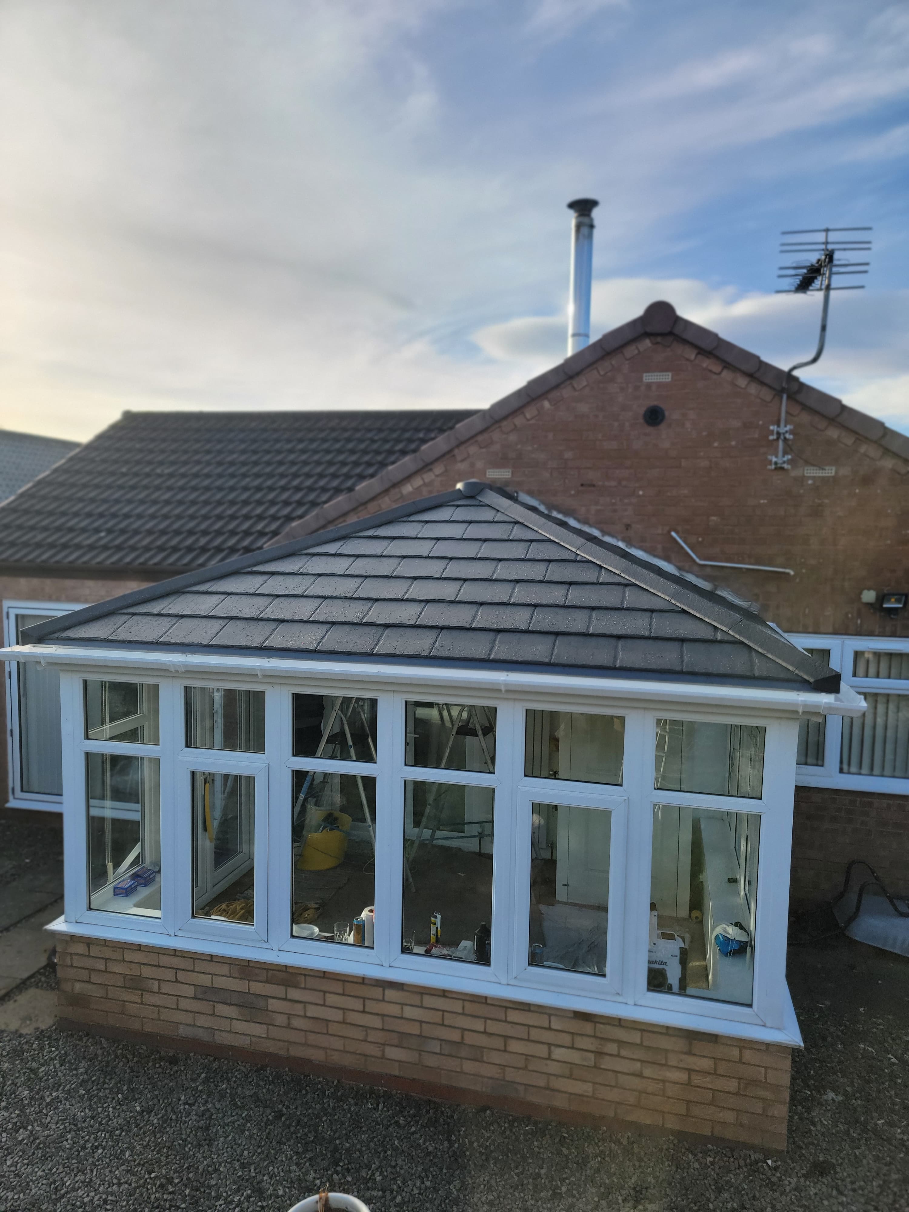 Premium Eco Friendly Tiles conservatory roof installation
