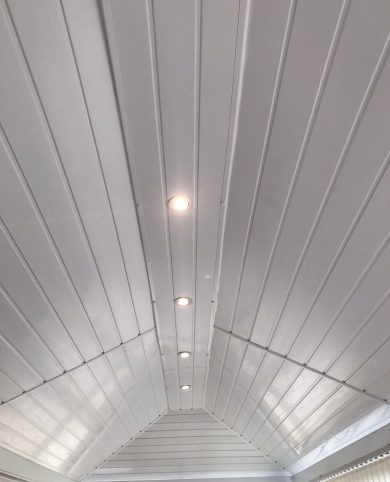 Conservatory roof with spotlights